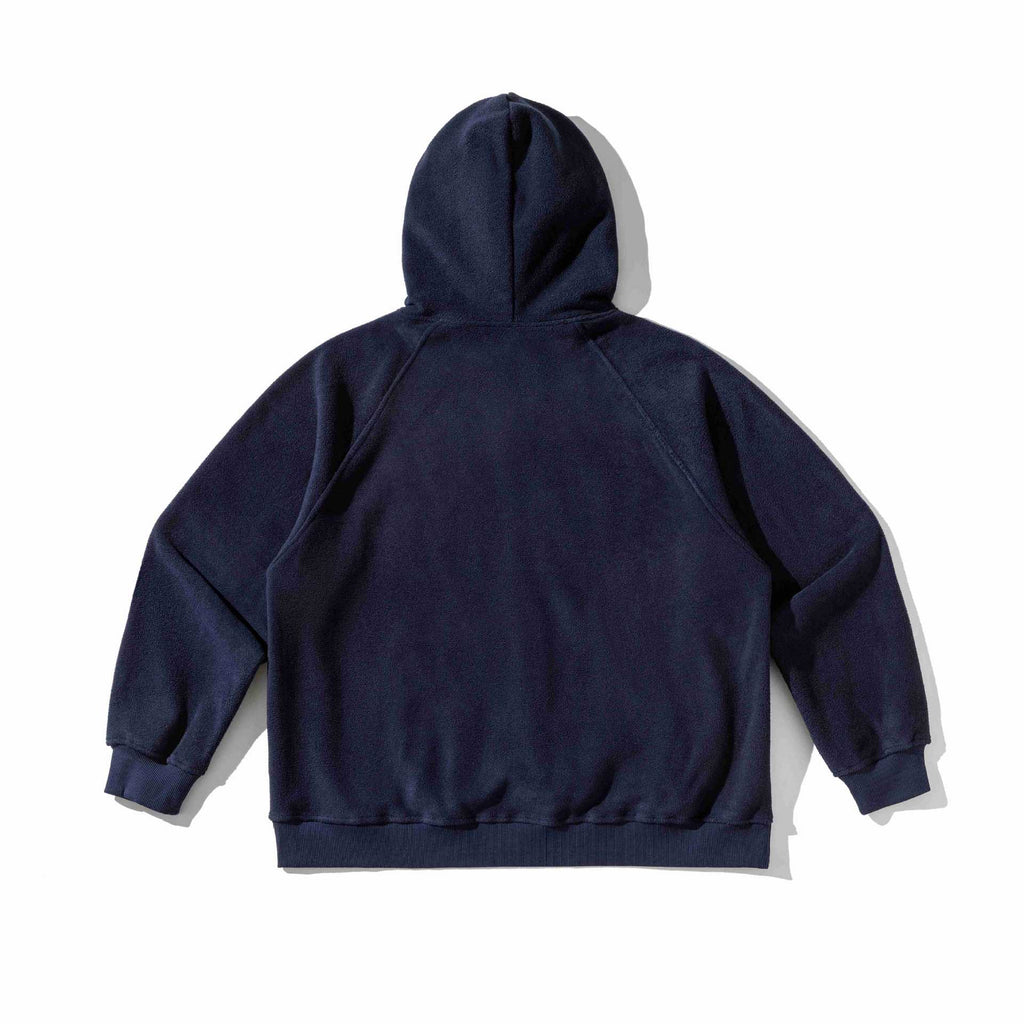 Letter Patch Embroidered Loose Fit Hooded Fleece Hoodie for Men