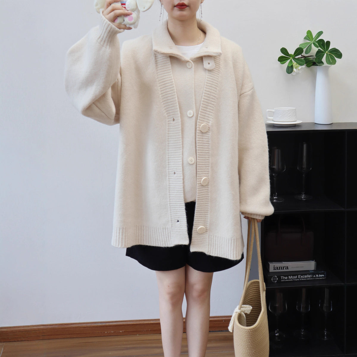 Two piece vest sweater jacket set