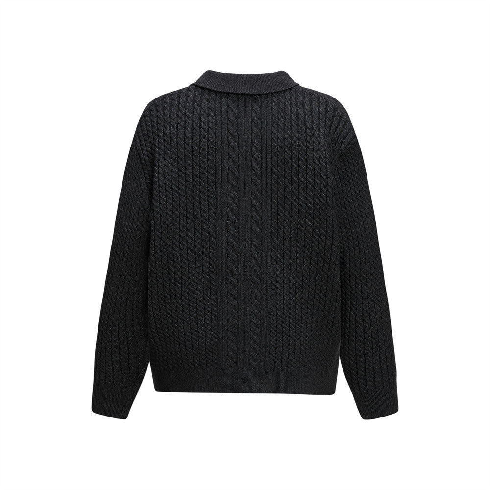 Twisted Fried Dough Twists texture loose long sleeve sweater
