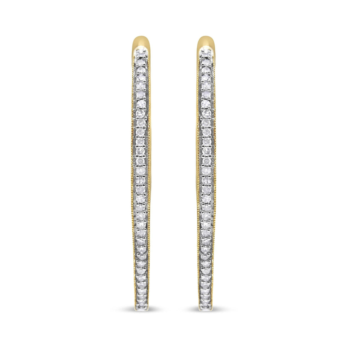 10k Yellow Gold Round Cut Diamond Earrings (1 cttw, I-J Color, I2-I3 Clarity)