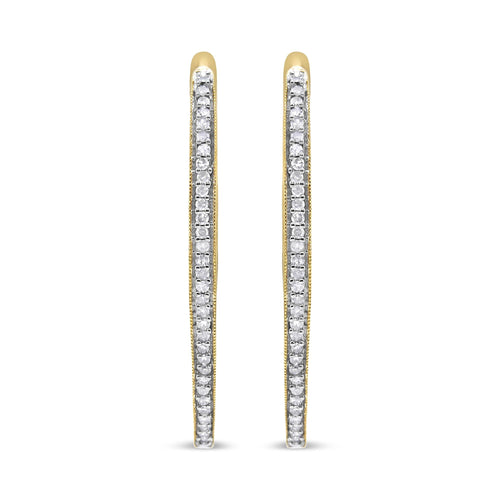 10k Yellow Gold Round Cut Diamond Earrings (1 cttw, I-J Color, I2-I3 Clarity)