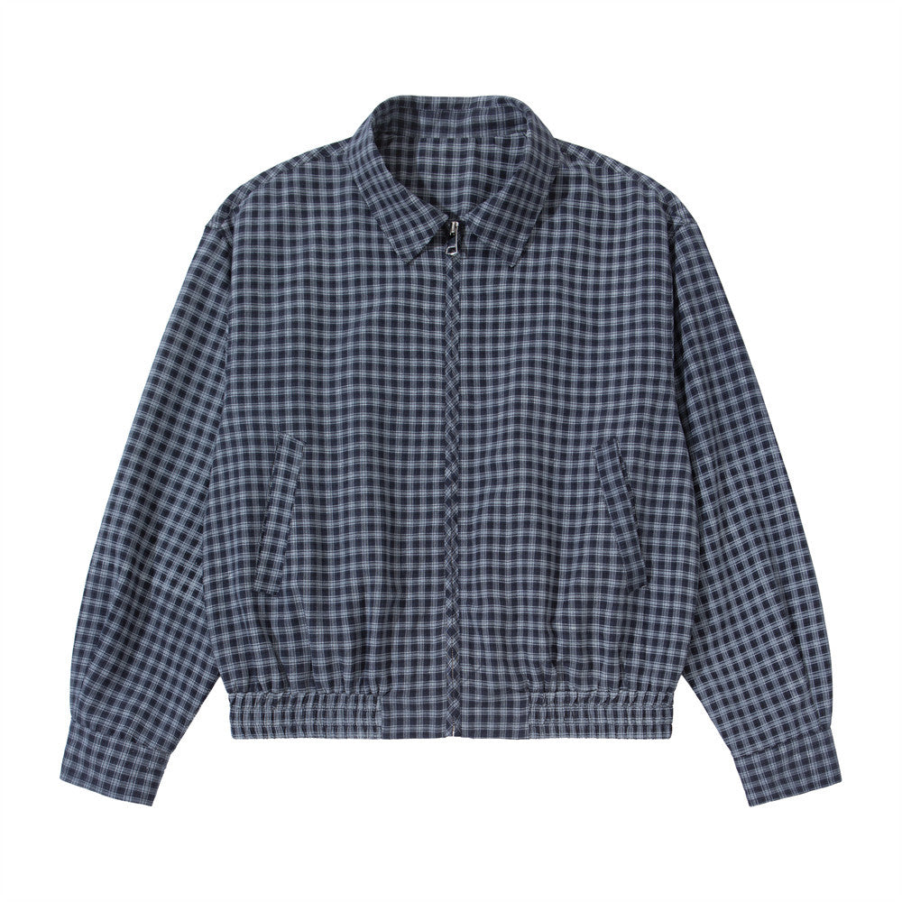 Loose plaid lapel jacket jacket
