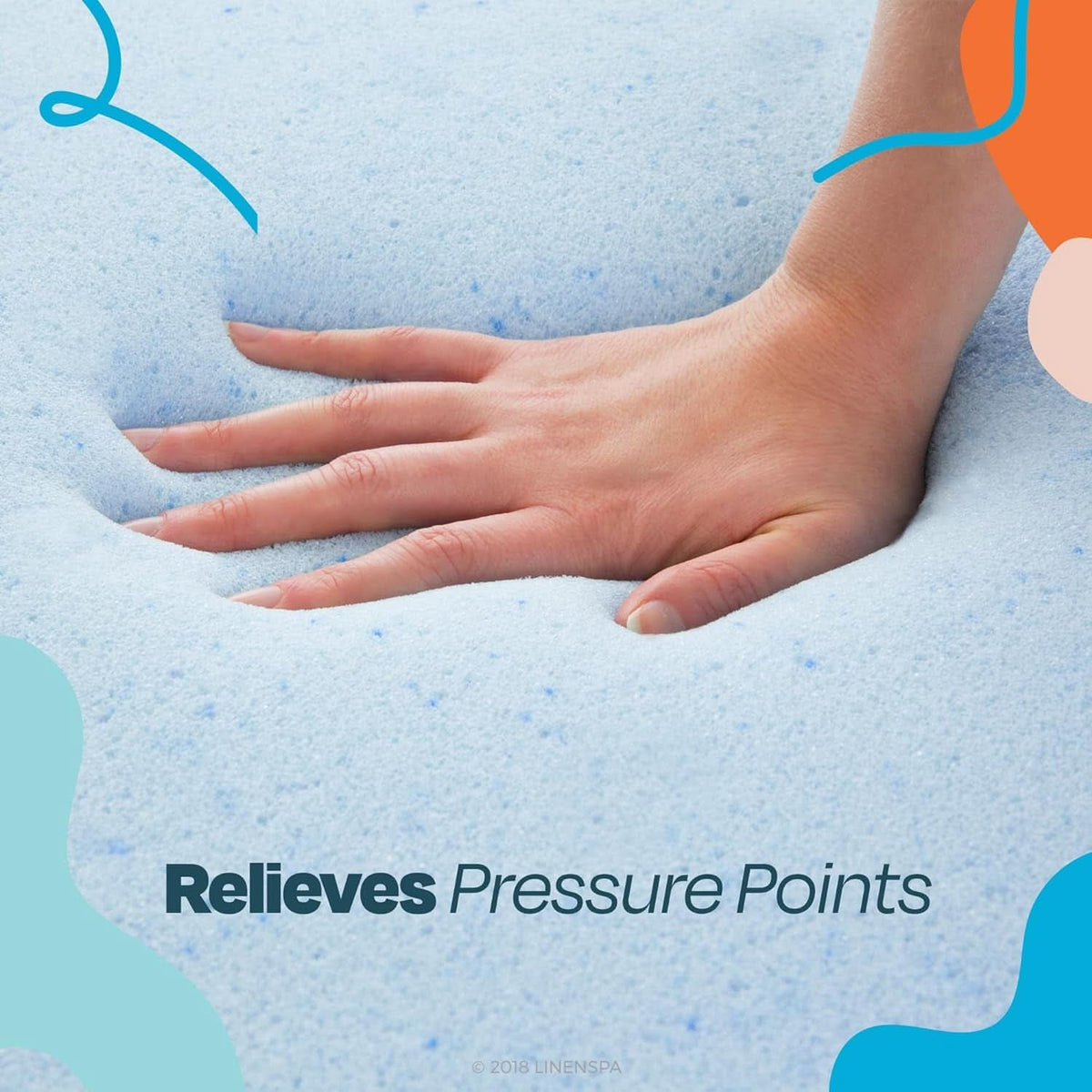 Cooling Gel Memory Foam Mattress Topper Queen Size