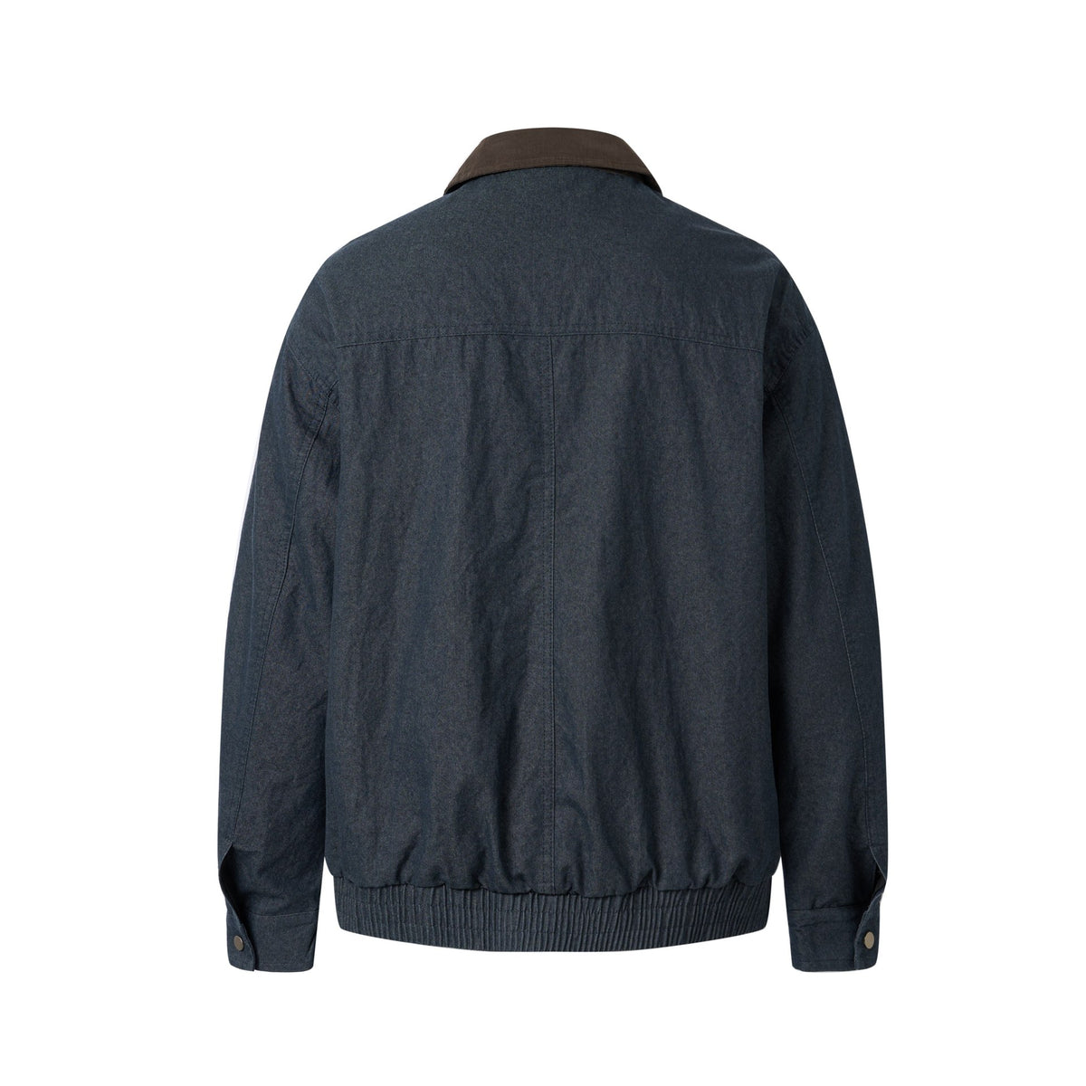 Patchwork Flip Collar Denim Jacket for Men Loose Fit Casual Coat