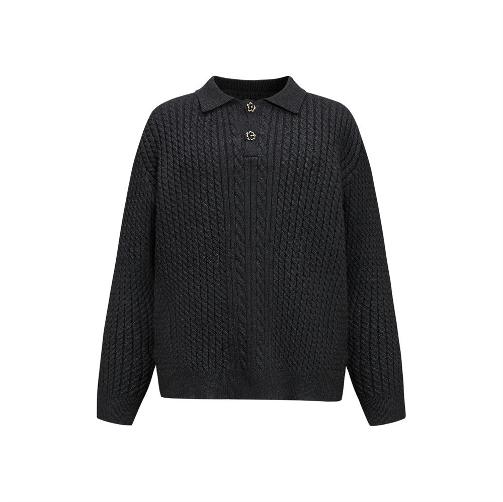 Twisted Fried Dough Twists texture loose long sleeve sweater