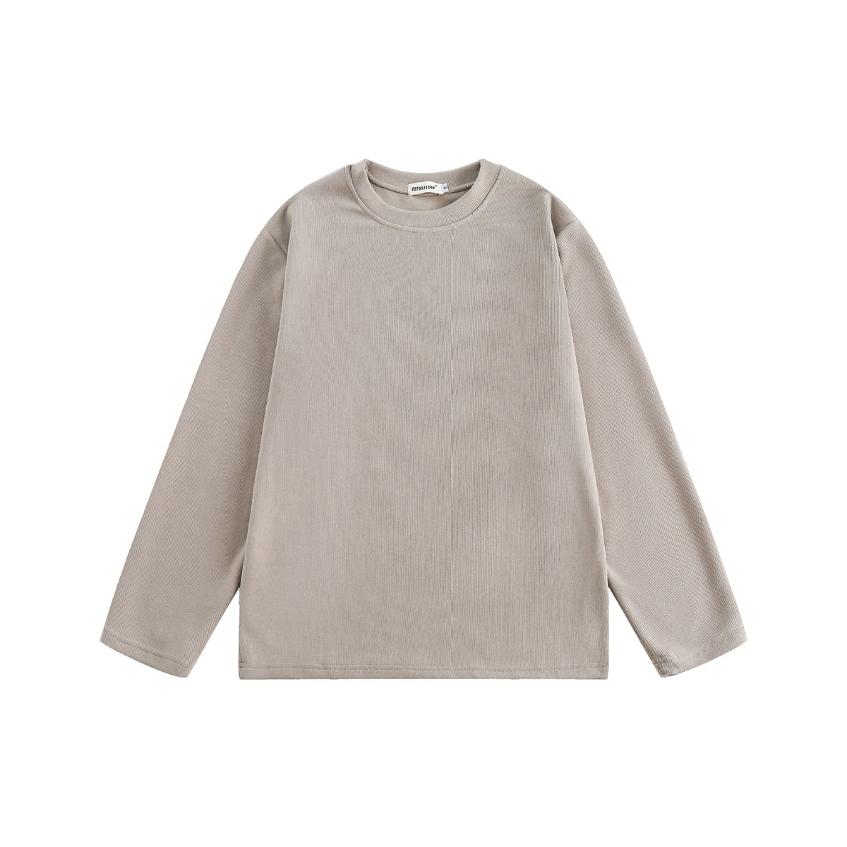 Loose Fit Plain Color Long Sleeve T-Shirt for Men