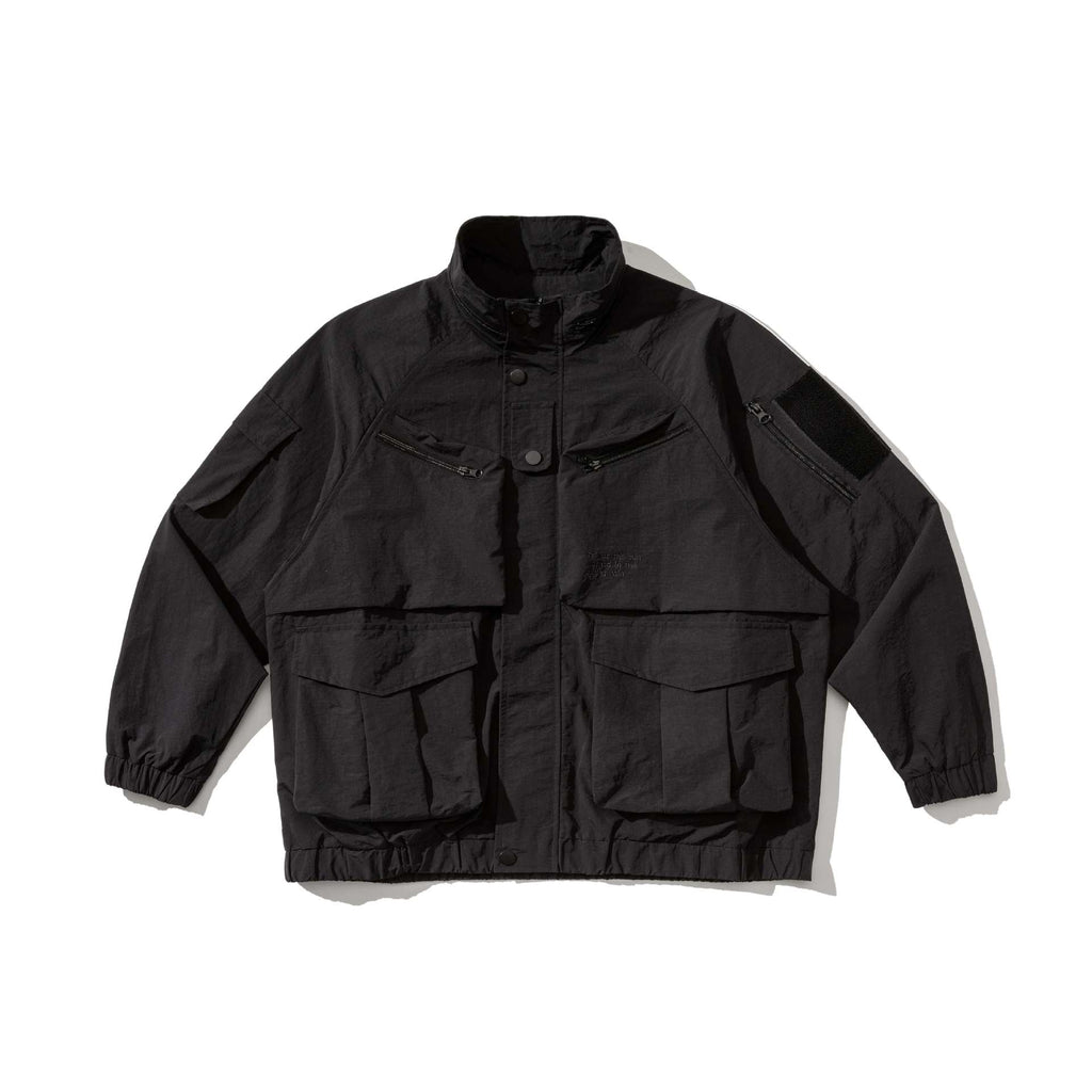 Outdoor functional windproof stand-up collar multi-pocket work jacket for men