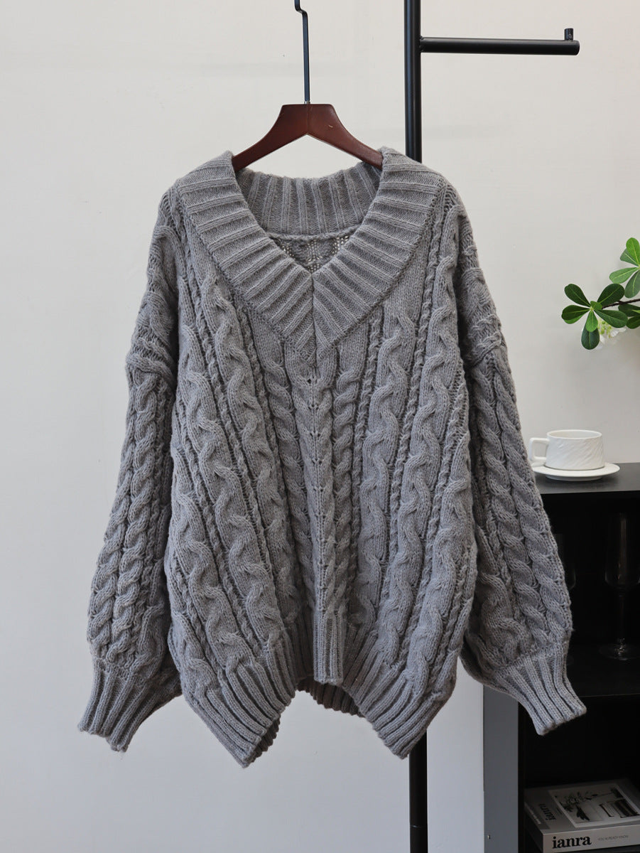 V-neck pullover sweater