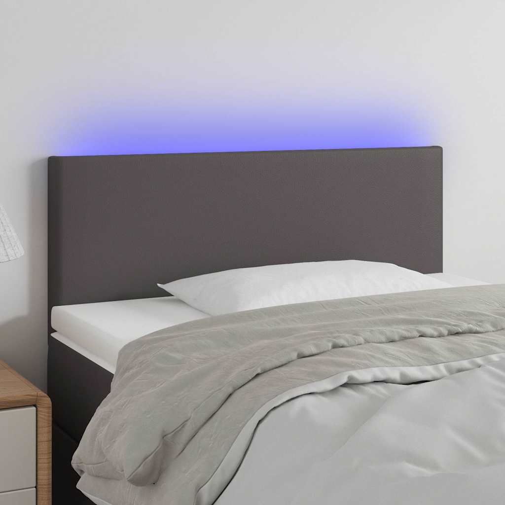 VidaXL Hoofdbord led 90x5x78/88 cm kunstleer grijs