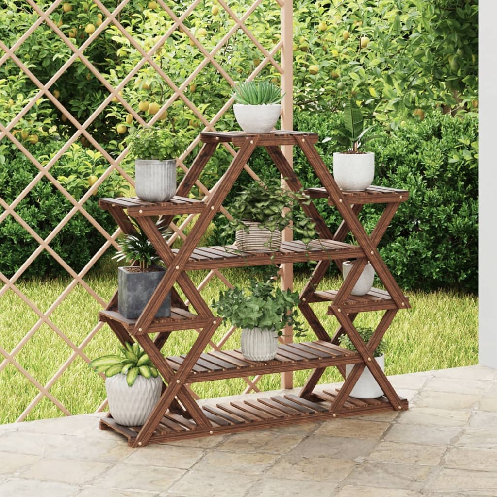 Vidaxl plant stand 110x25x105 cm solid pine wood