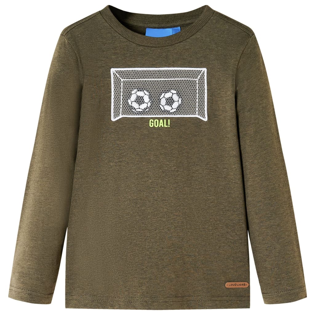 Vidaxl long-sleeved kids' shirt 116 mottled khaki