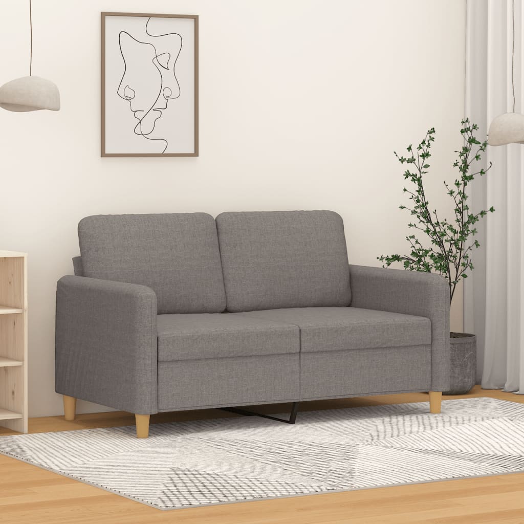 VidaXL Tweezitsbank 120 cm stof taupe