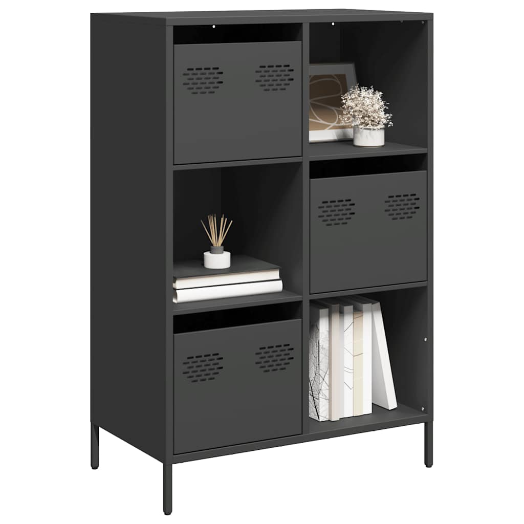 VidaXL Hoge kast 68x39x103,5 cm staal zwart