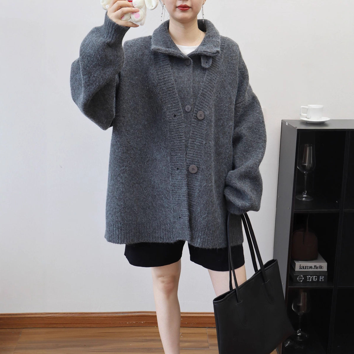 Two piece vest sweater jacket set