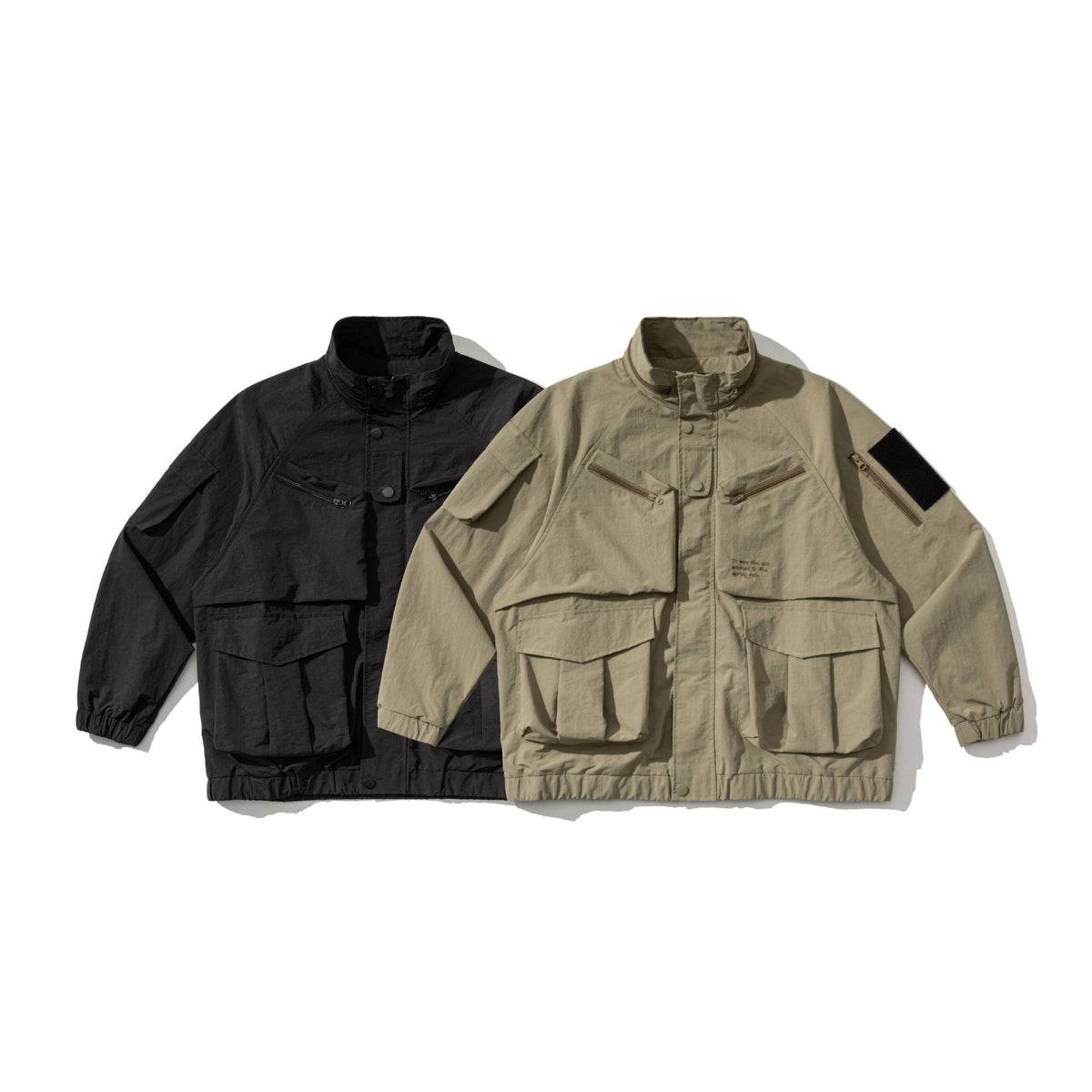 Outdoor functional windproof stand-up collar multi-pocket work jacket for men
