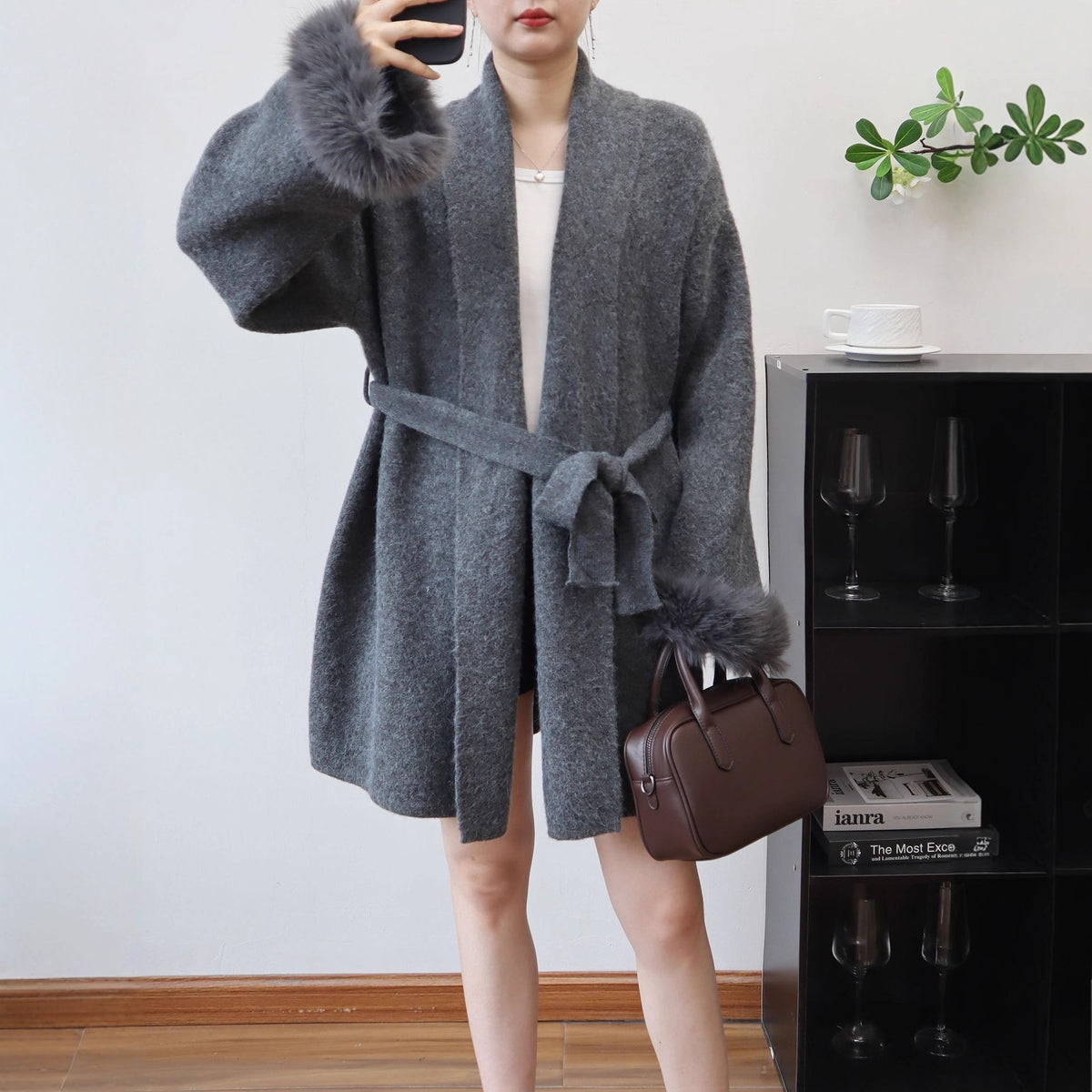 Lace up cardigan jacket for women