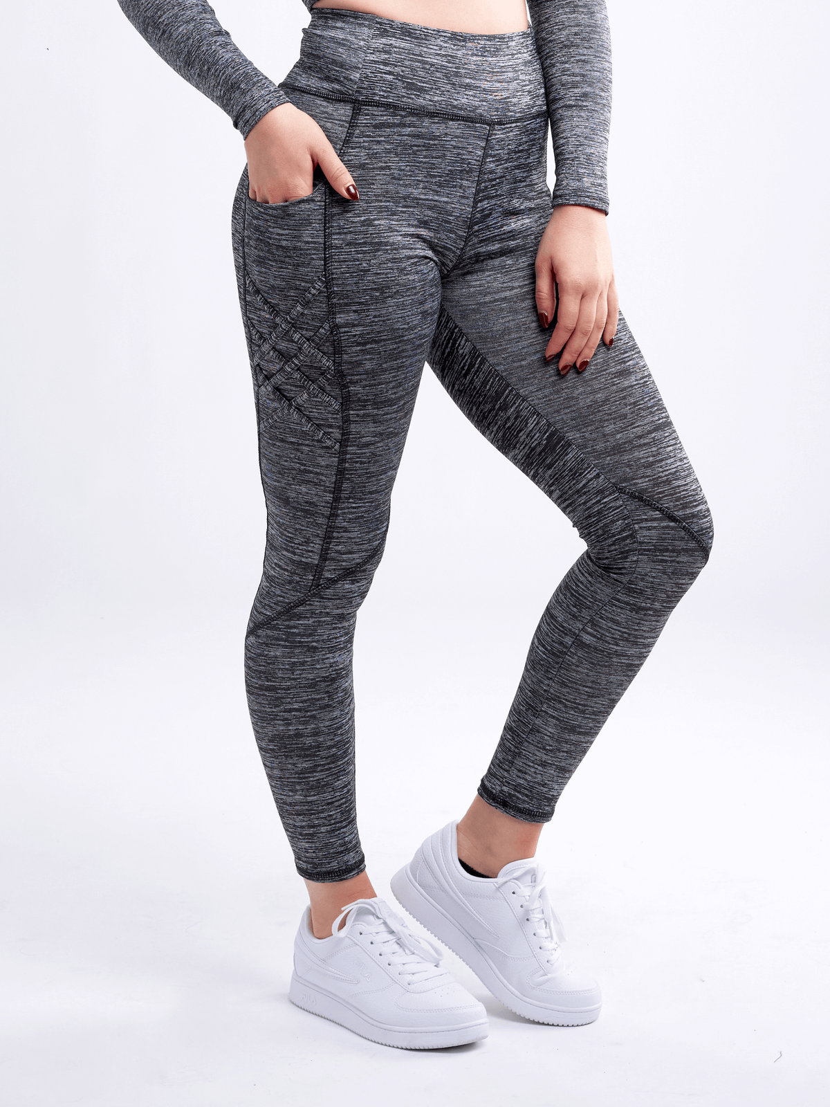 JupiterGear High-Waisted Criss-Cross Training Leggings with Hip Pockets