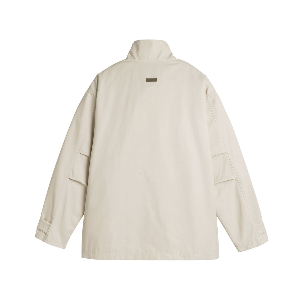 Casual Solid Color Loose Oversized Stand Collar Trench Coat Jacket for Men