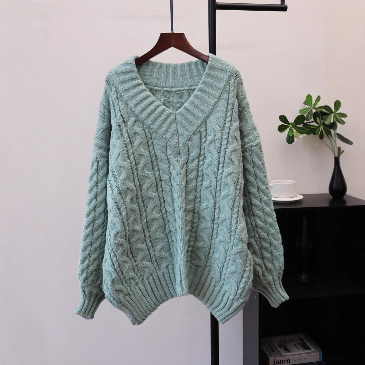 V-neck pullover sweater