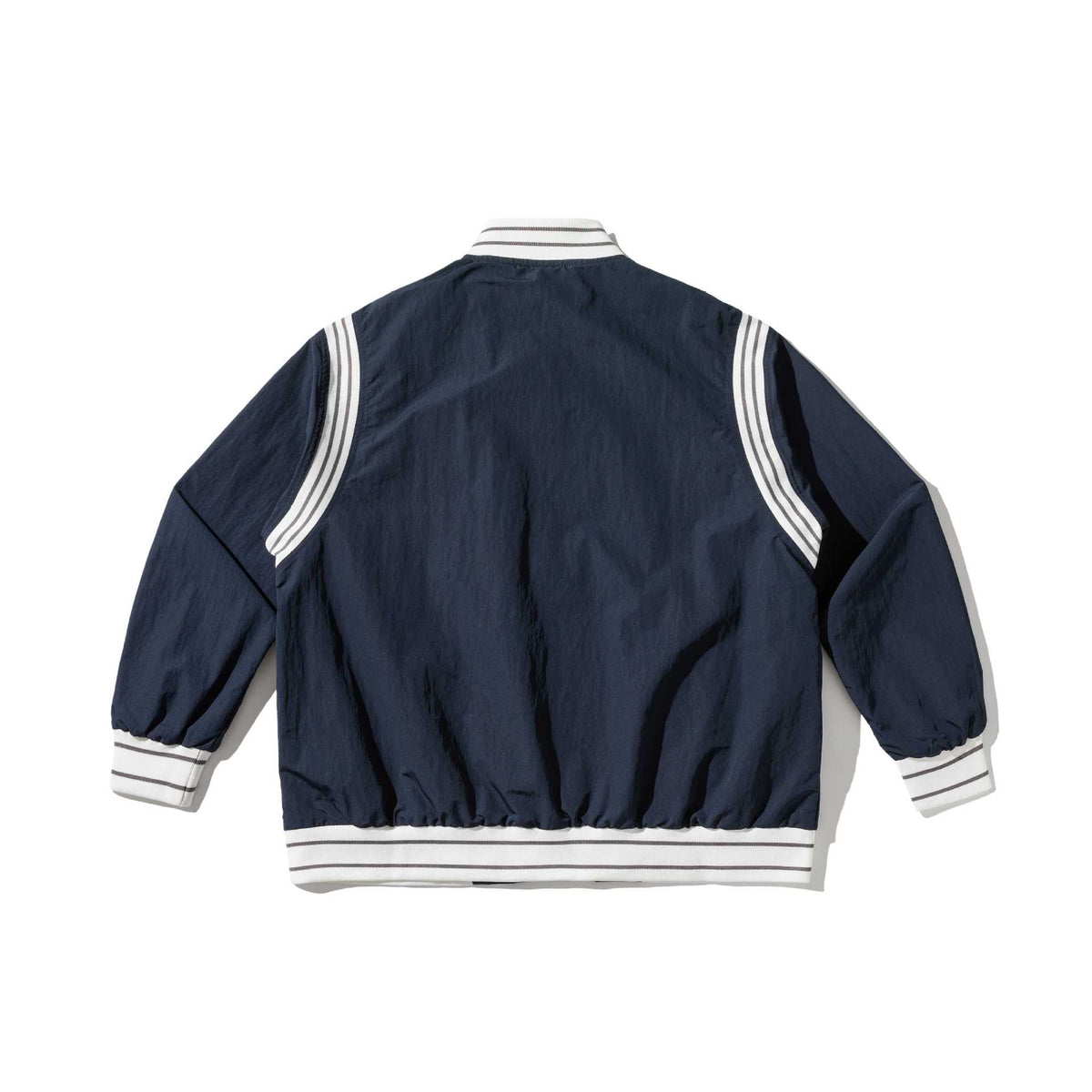 Embroidery Long Sleeve Zipper Stand Collar Regular Fit Baseball Jacket