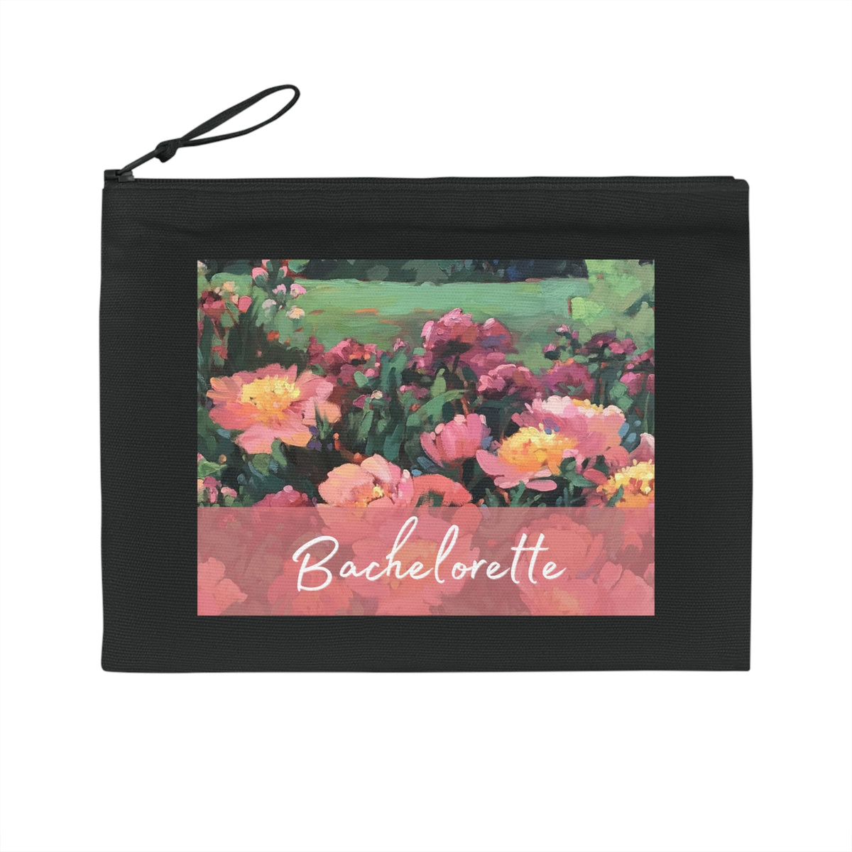 'Bachelorette' Eco-Friendly Pouch I Bridal Collection I with 'Pink Princess' Original Artwork by American Artist Barbara Cleary