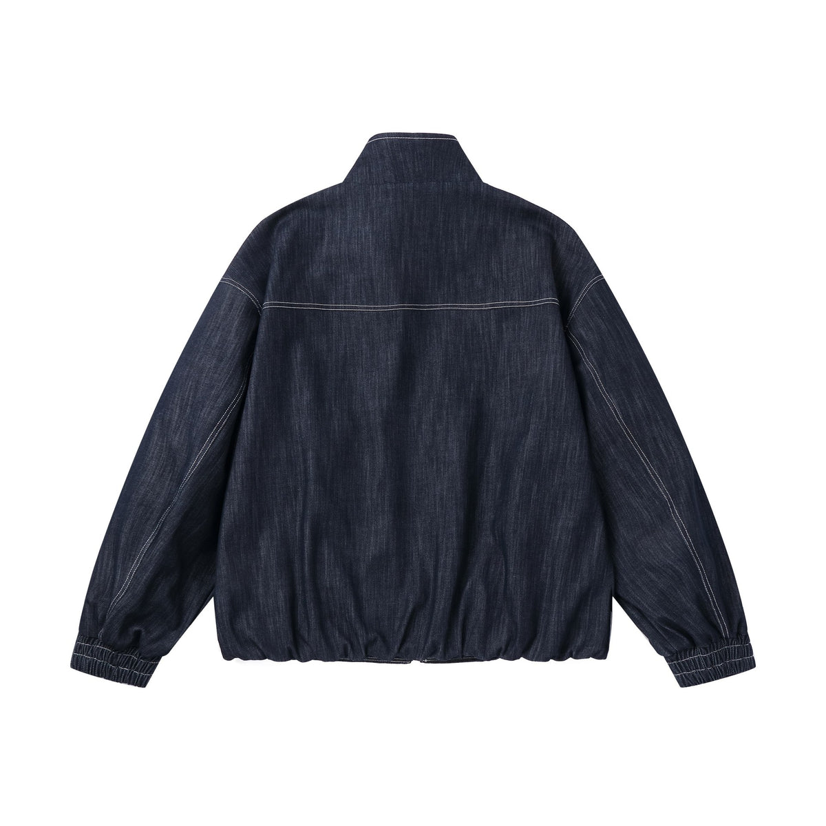 Original Color Denim Button Closure Stand-up Collar Casual Men's Jacket