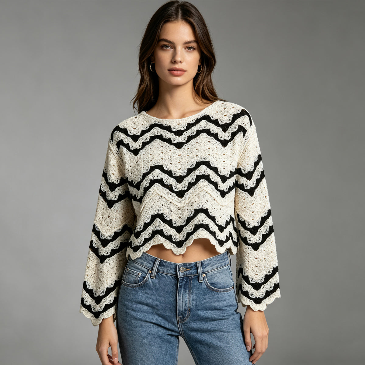 Striped wave hollowed out top