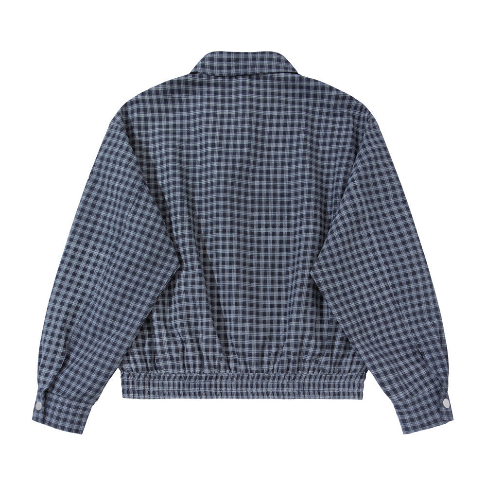Loose plaid lapel jacket jacket