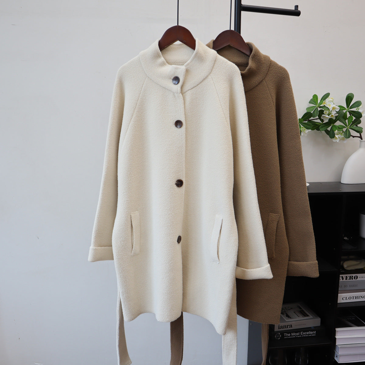 Solid color long sleeved sweater