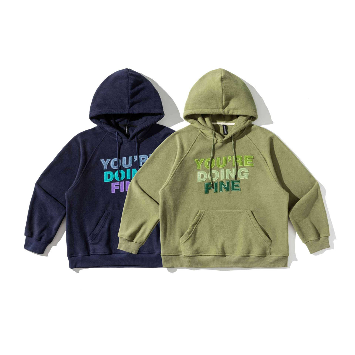 Letter Patch Embroidered Loose Fit Hooded Fleece Hoodie for Men