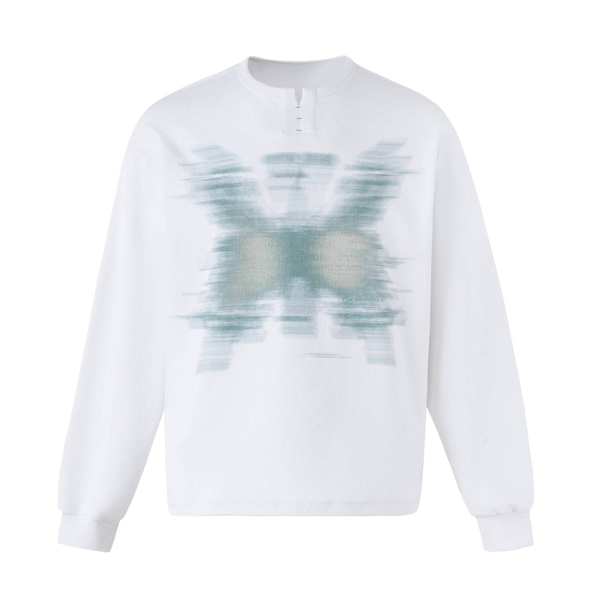 Butterfly Illusion Loose Henley Neck Long Sleeve Hoodie for Men