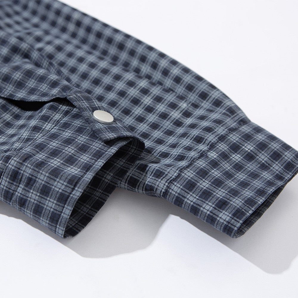 Loose plaid lapel jacket jacket