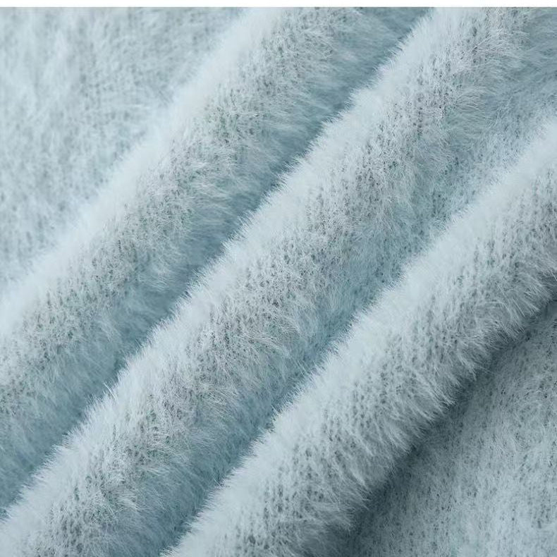 Sweet faux mink fur sweater cardigan for women