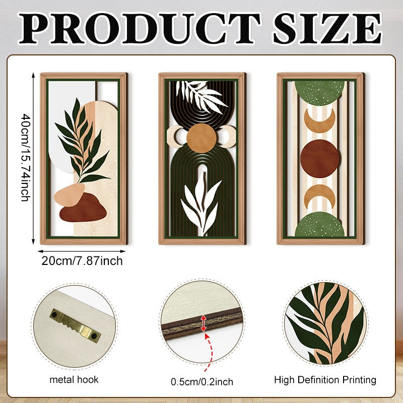 Rustic Wooden Wall Hanging Decor with Hollow Design for Bedroom and Living Room, Wall Art Decoration