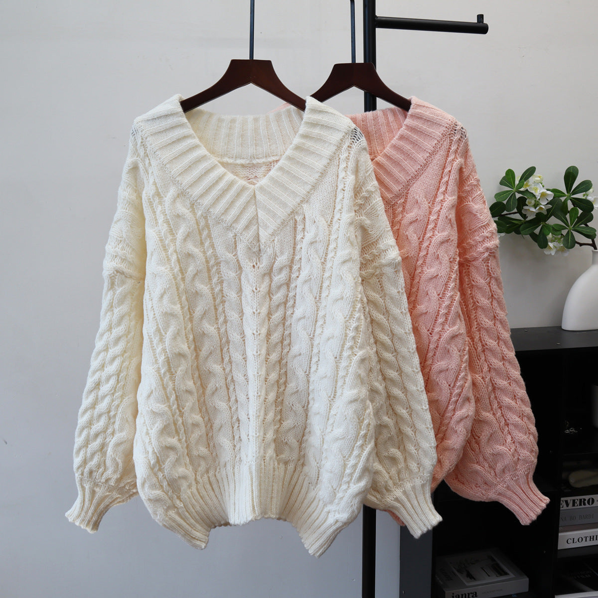 V-neck pullover sweater