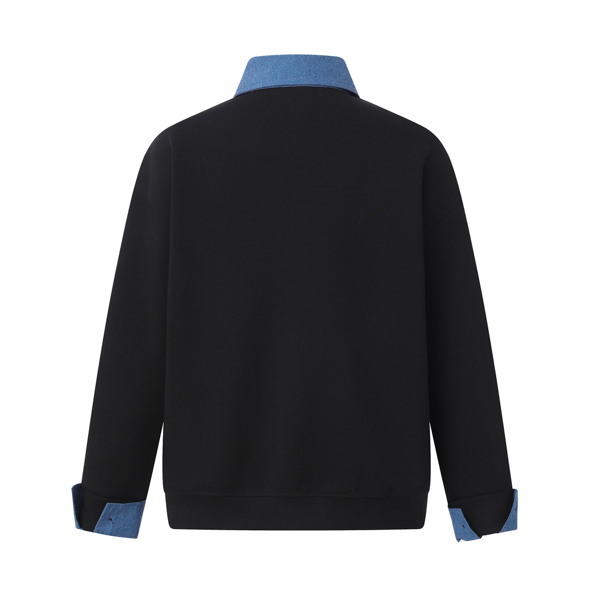 Shirt-style  Long Sleeve Mock Two-Piece Design Loose Fit Hoodie for Men