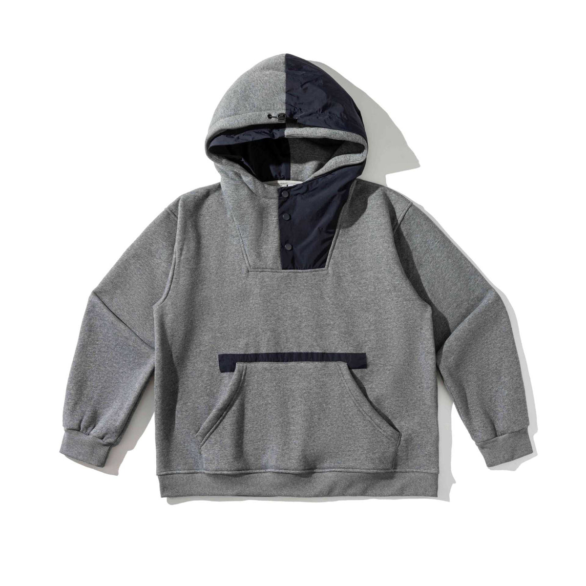 Retro Design Color-Block Spliced Double Hooded Long Sleeve Hoodie