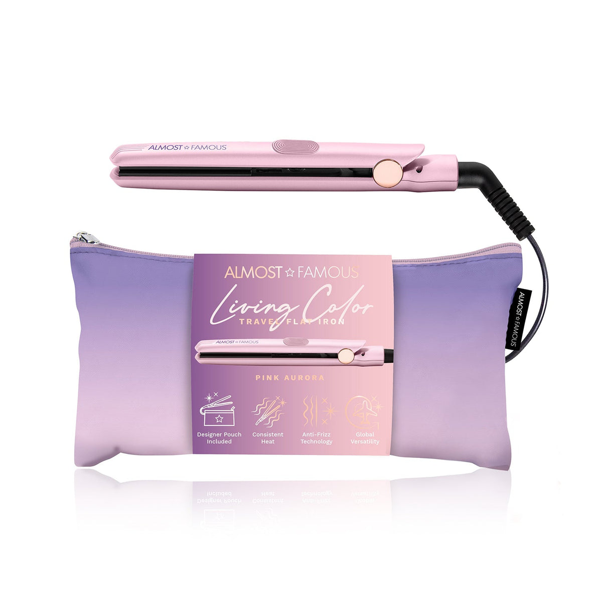 Living Color 0.5" Flat Iron with Travel Bag
