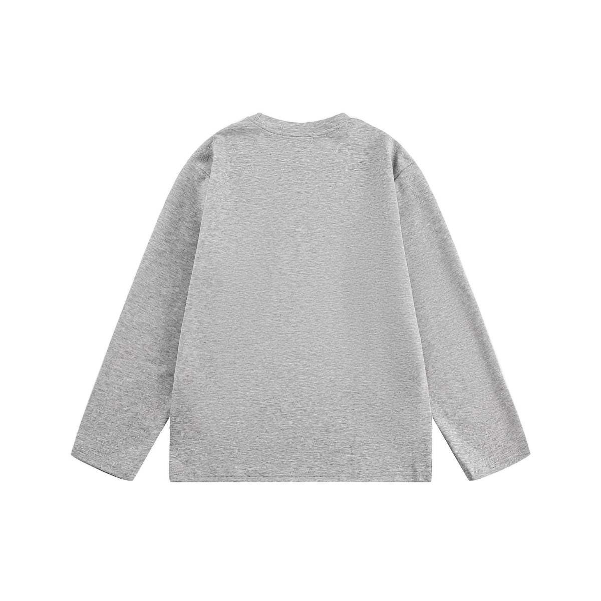 Color Loose Long Sleeve T-Shirt Unisex Crew Neck Top
