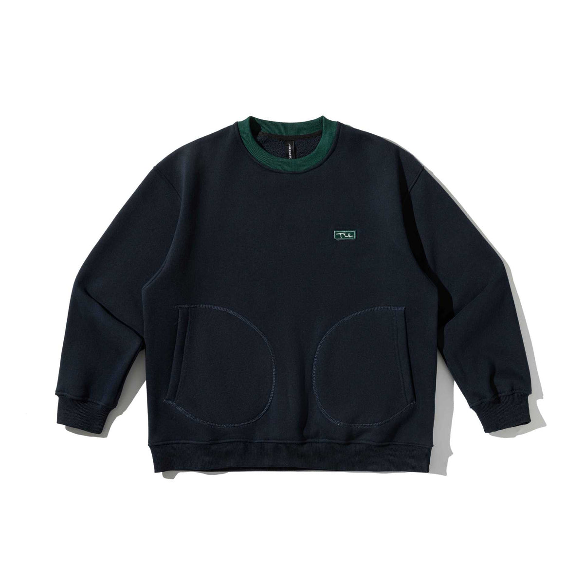 Printed Crewneck Fleece Hoodie Men's Patchwork Pullover