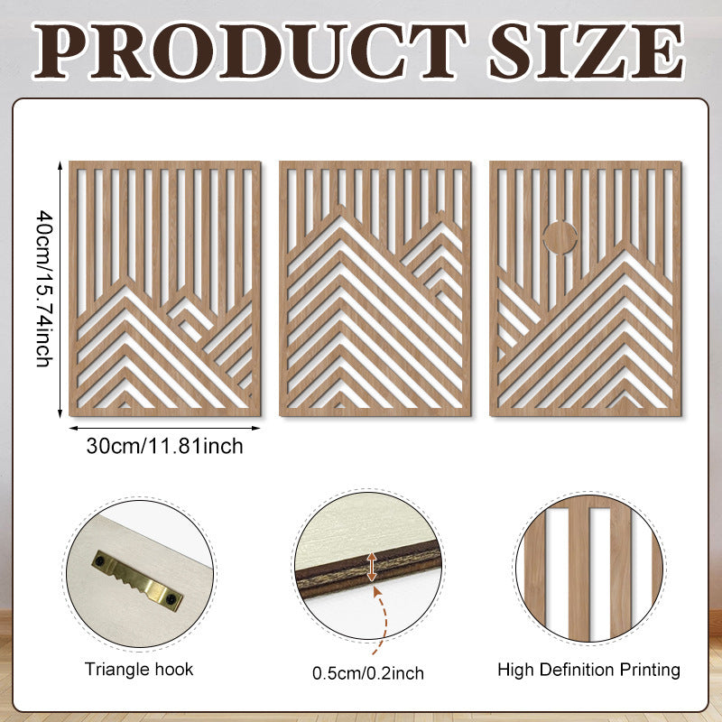 Rustic Wooden Wall Hanging Decor with Hollow Design for Bedroom and Living Room, Wall Art Decoration