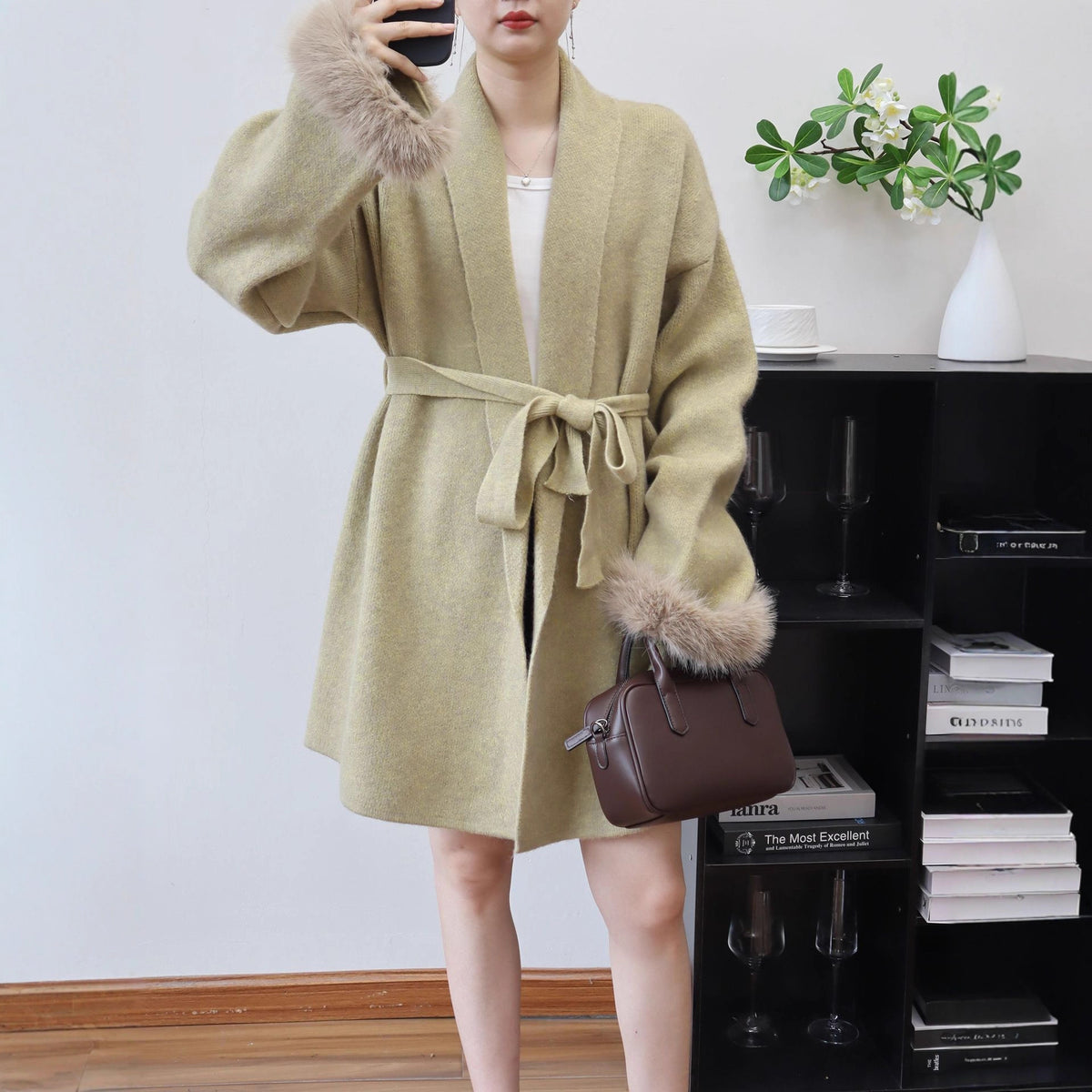 Lace up cardigan jacket for women