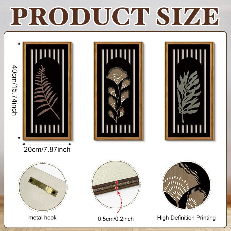 Rustic Wooden Wall Hanging Decor with Hollow Design for Bedroom and Living Room, Wall Art Decoration