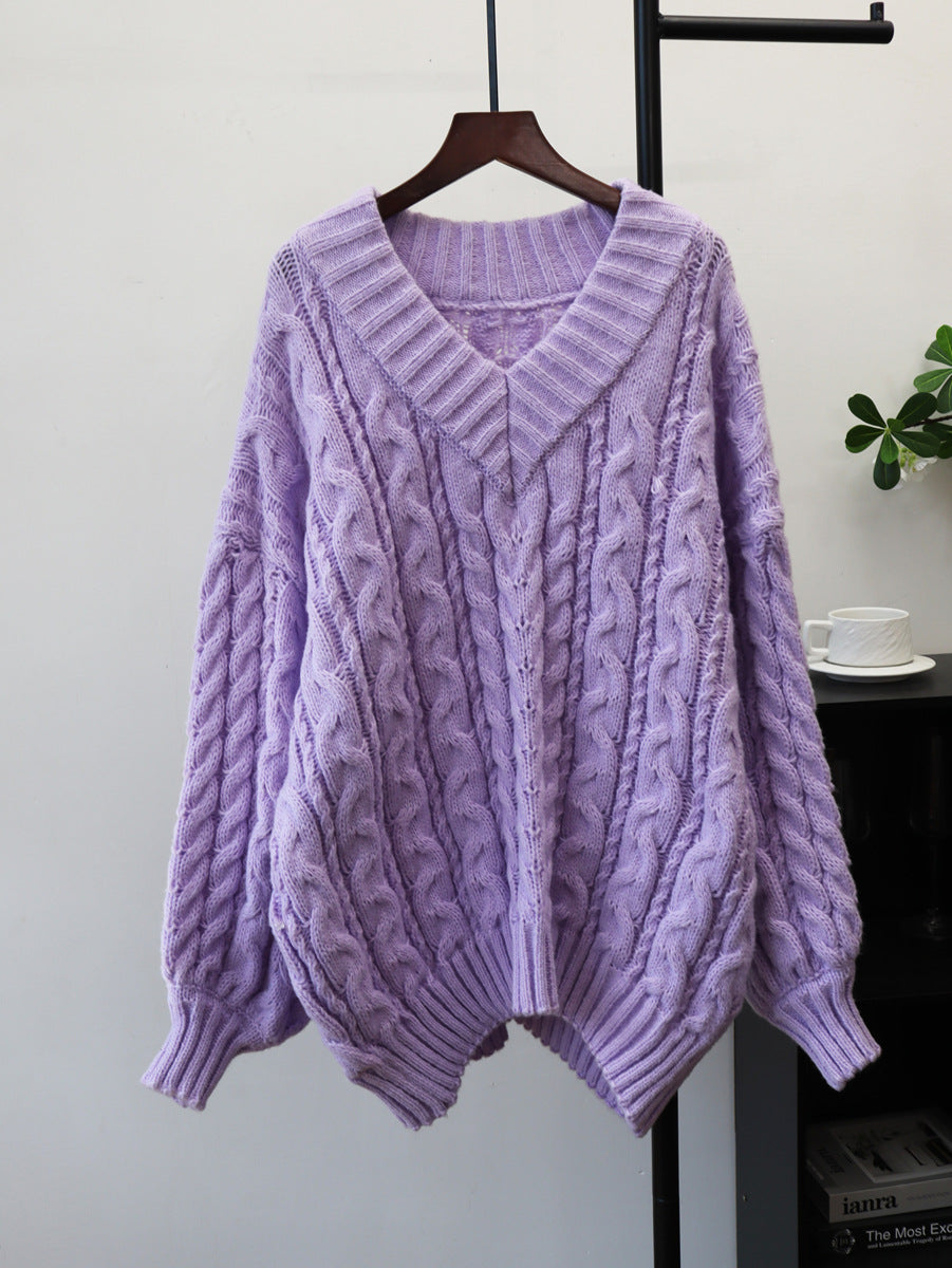 V-neck pullover sweater