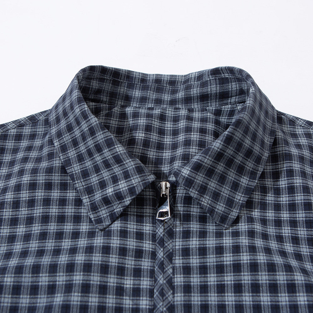 Loose plaid lapel jacket jacket