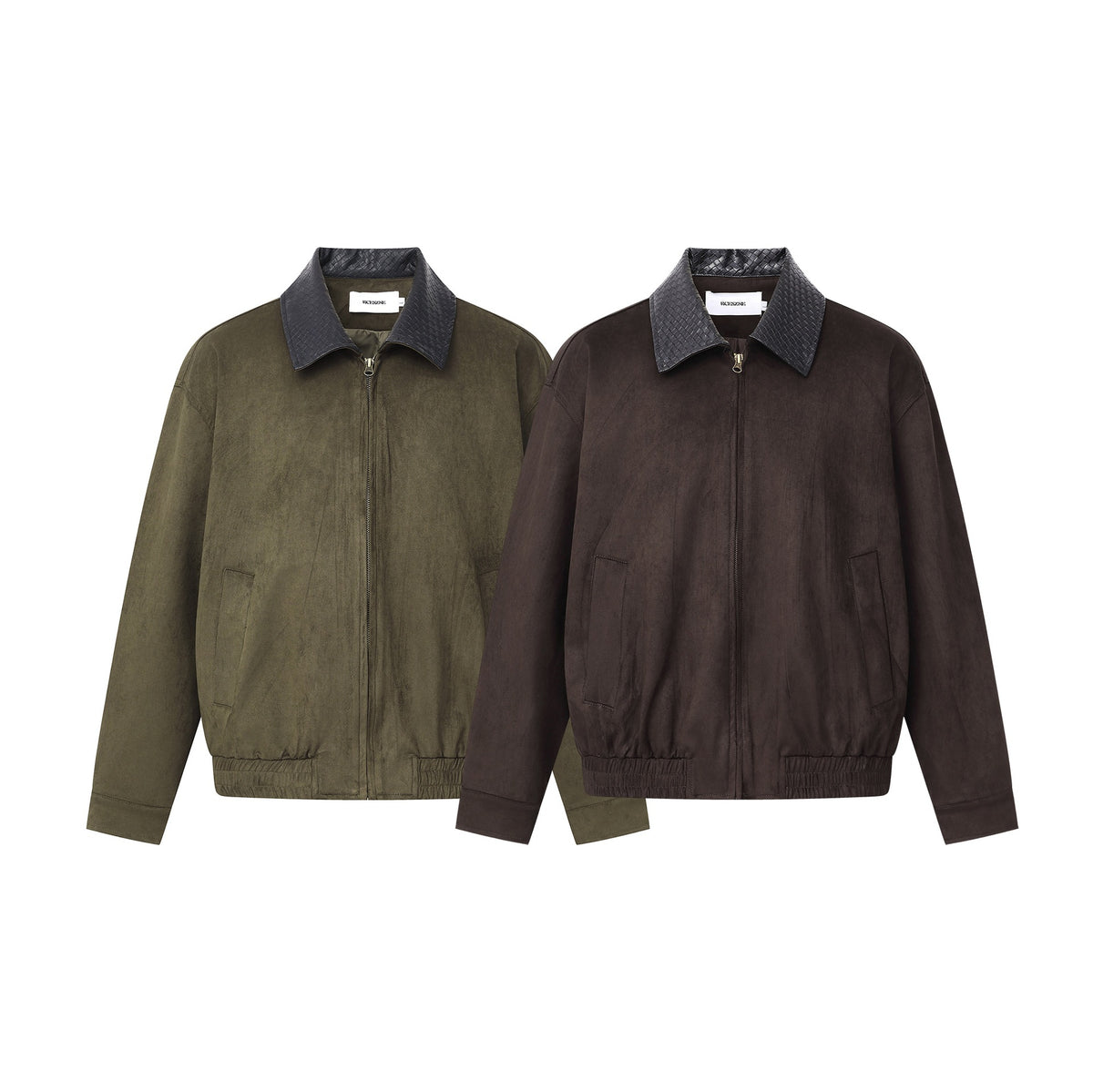 PU Leather Lapel Patchwork Jacket for Men Suede Workwear Jacket