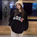 Round Neck Sweatshirt for Women, Loose Fit, Versatile, Fleece Lined, Casual Commute Hoodless Top