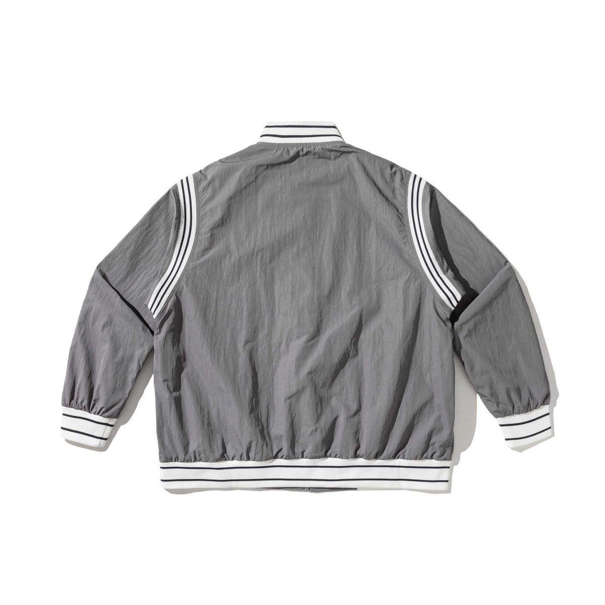 Embroidery Long Sleeve Zipper Stand Collar Regular Fit Baseball Jacket