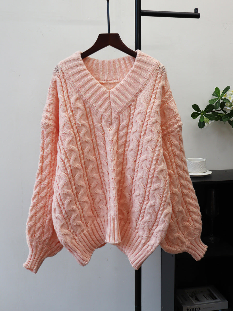 V-neck pullover sweater