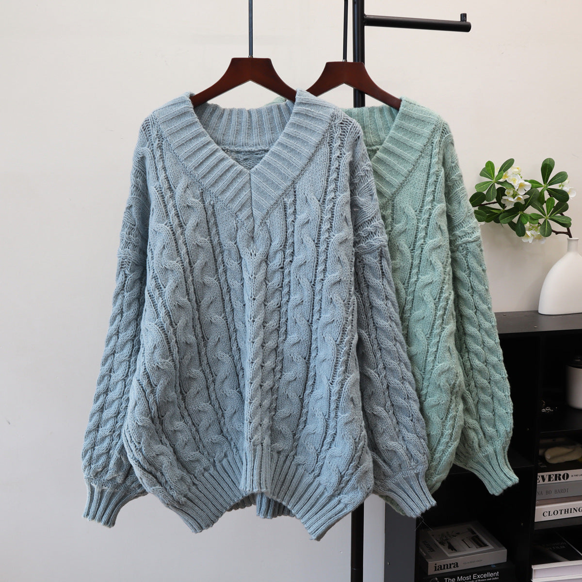 V-neck pullover sweater